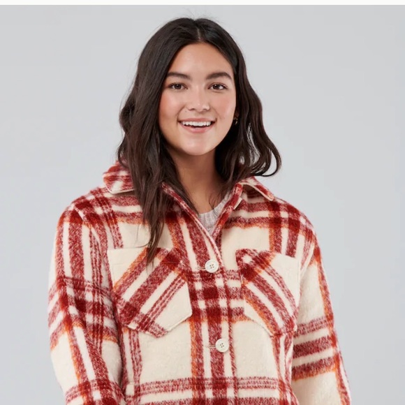 Nwt Hollister Cozy Brushed Shirt Jacket 